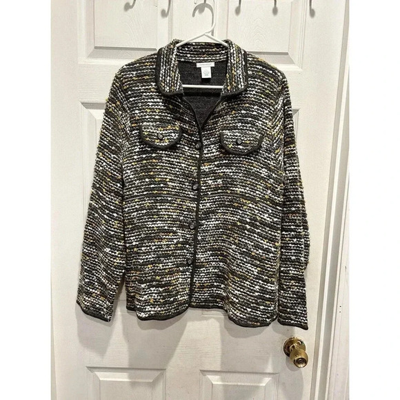 Laura Ashley Women’s Cardigan Jacket Sweater Long Sleeve Wool Blend Large‎ - Picture 1 of 7